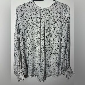 Elegant Black and‎ White Polka Dot Blouse